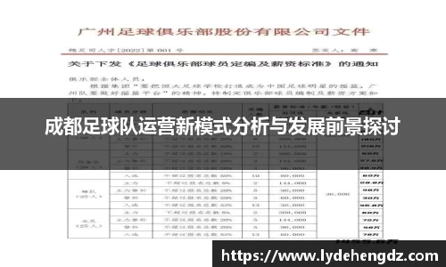 成都足球队运营新模式分析与发展前景探讨